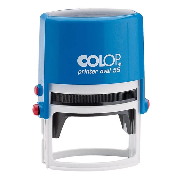 COLOP PRINTER OVAL 55 MAVİ KASA MAVİ KEÇE - 35X55MM - Resim 2