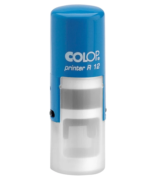 COLOP R12 YUVARLAK MAVİ KASA SİYAH KEÇE - 12MM - Resim 3