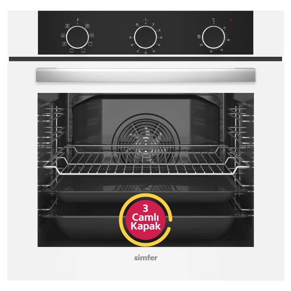 Simfer 8221 Ank. QS Büyük Pop-up 9 Fonk Beyaz Cam Power Turb