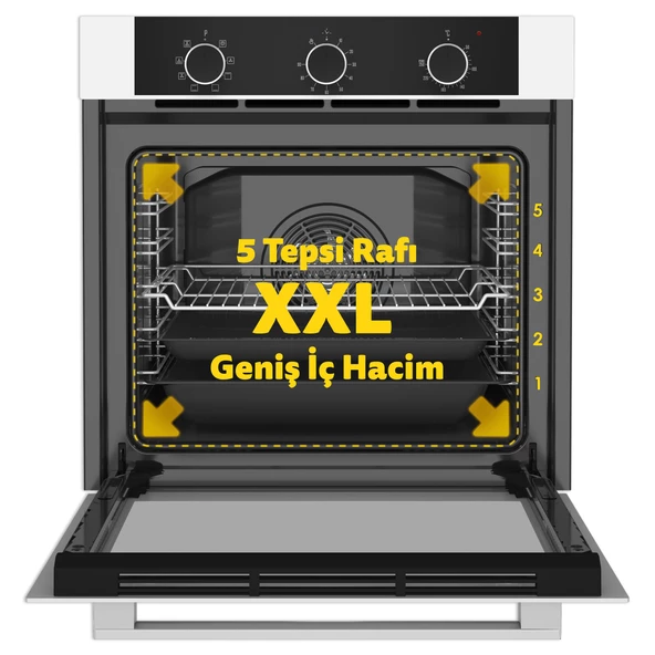 Simfer 8221 Ank. QS Büyük Pop-up 9 Fonk Beyaz Cam Power Turb - 4