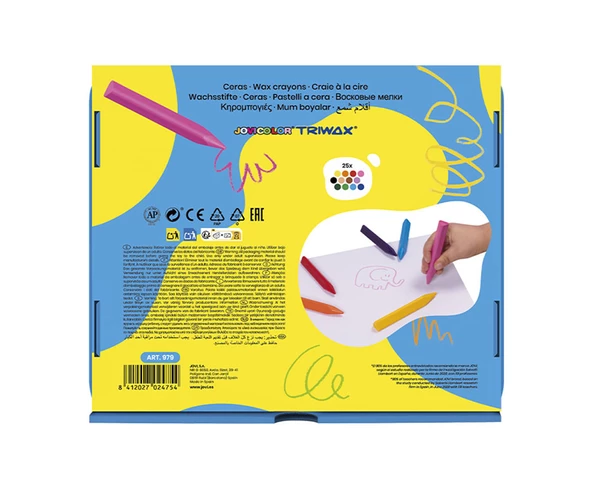 JOVI 979 TRIWAX JUMBO MUM BOYA 12 X 25 RENK - 300'LÜ - 2