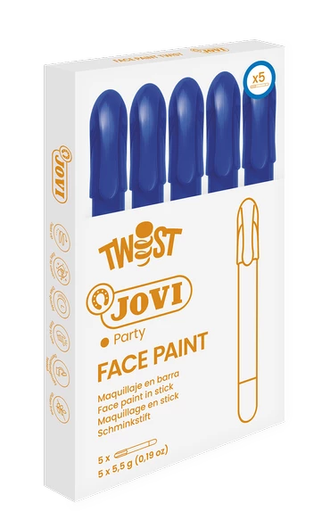 JOVI 191U YÜZ BOYASI STİK KALEM KOYU MAVİ - 5'Lİ KUTU