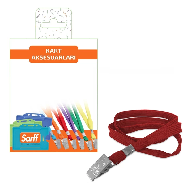 SARFF METAL KLİPSLİ KIRMIZI ASKI İPİ BLİSTER - 10ADET