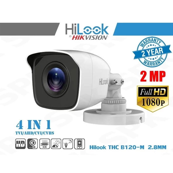 Hılook Thc-b123-m, 2mpix, 30mt Gece Görüşü, 2,8mm Lens, Ultra Low Light, Ip66, Osd Menü, Metal Kasa, Bullet, Kamera