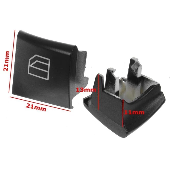 Mercedes A-B-ML Cam Açma Düğme Kapağı İkili Set Sürücü Tarafı M1958 - 4