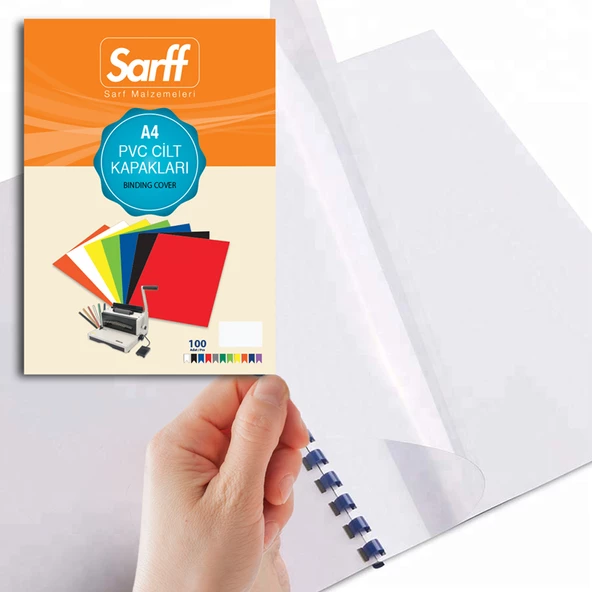 SARFF A4 OPAK BEYAZ PVC CİLT KAPAKLARI - 100ADET - 2