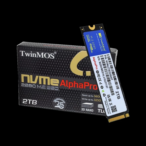 Twinmos Nvme2tb2280ap, Alphapro, 2tb, 3600-3250mb/s, Gen3, Nvme Pcıe M.2 2280, Ssd, Tlc, 3dnand