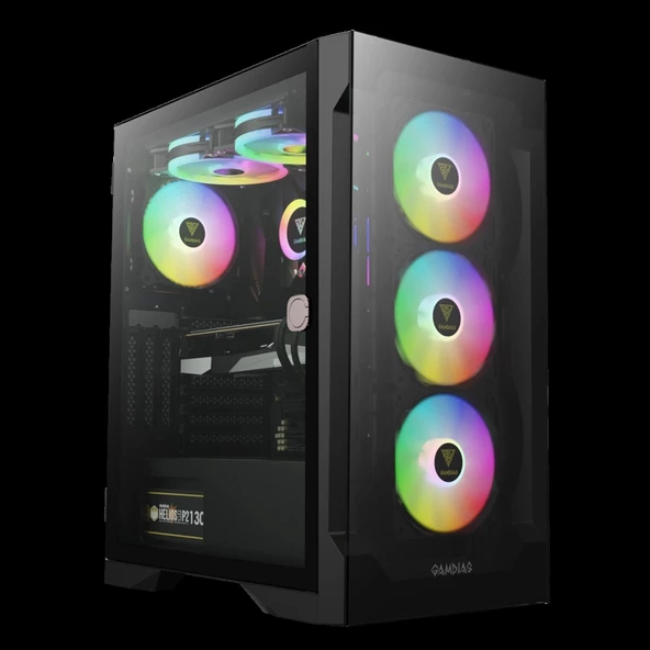 Gamdıas Talos E2 Elite, 850w, Tempered Glass, Argb, 80+ Bronze, Atx Gamıng Kasa