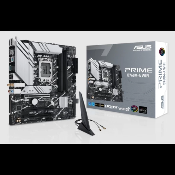 Asus Prıme B760m-a Wıfı, 4xddr5, 2x M.2, 2xhdmı, Dp, Wi-fi 6, Bluetooth V5.2, 12-13.nesil, Lga1700 Soket, Anakart