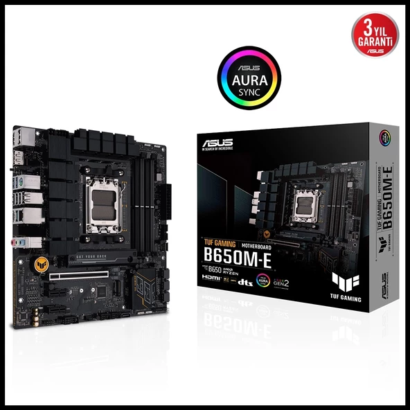 Asus Tuf Gamıng B650m-e, 4xddr5, 2x M.2, Hdmı, 2xdp, Type-c, Amd Ryzen 7000 Serisi, Am5 Soket Anakart