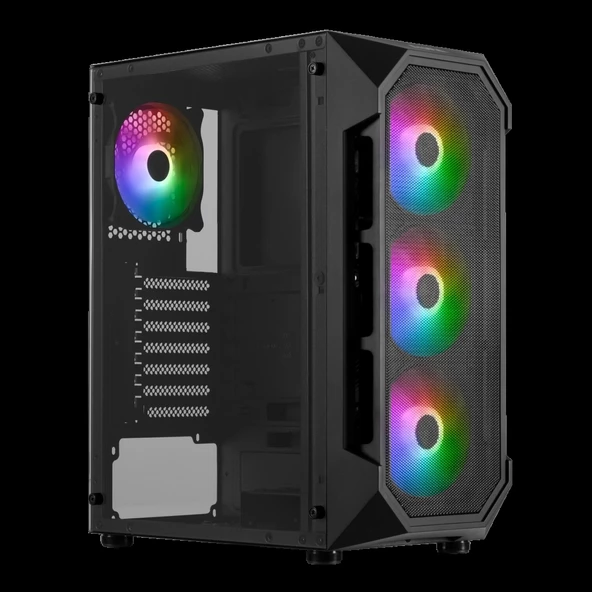 Gamdıas Aura Gc1, 500w, Tempered Glass, Mesh, Argb, Micro Atx Gamıng Kasa