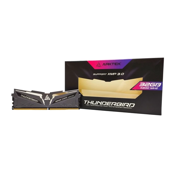 Arktek Akd5s32p5200h, Thunderbırd, 32gb, Ddr5, 5200mhz, 1.35v, Cl40, Xmp 3.0, Desktop, Soğutuculu, Gamıng Ram (ıntel Uyu