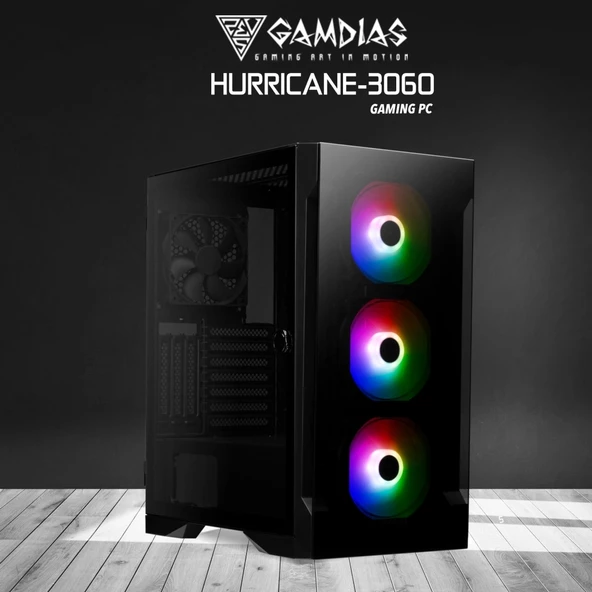 Gamdıas Hurrıcane-3060, İ5-13400f, 16gb Ddr5 Ram, 500gb Nvme Ssd, 12gb Gddr6 Rtx3060 Ekran Kartı, 750w Kasa, Free Dos Ga