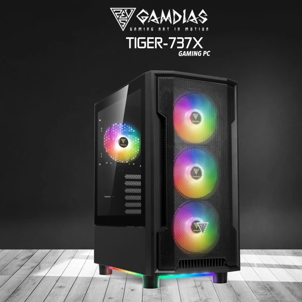 Gamdıas Tıger-737x, Ryzen 7 3700x, 16gb Ram, 512gb Nvme Ssd, 8gb Gddr5 Rx580 Ekran Kartı, 750w Kasa, Free Dos Gamıng Pc