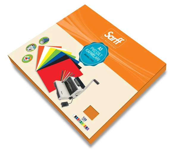 SARFF A3 OPAK TURUNCU PVC CİLT KAPAKLARI - 100ADET
