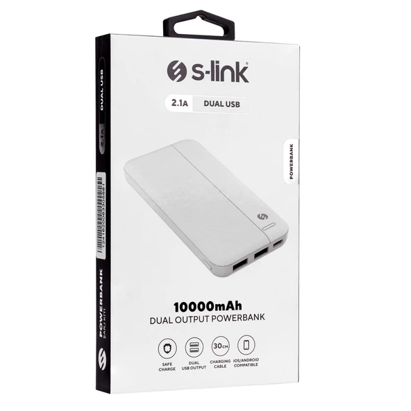 S-lınk Ip-g10n, Beyaz, 10.000mah, 2xusb, 1xmicro Usb, 1xtype-c, 4 Led Göstergeli, Powerbank