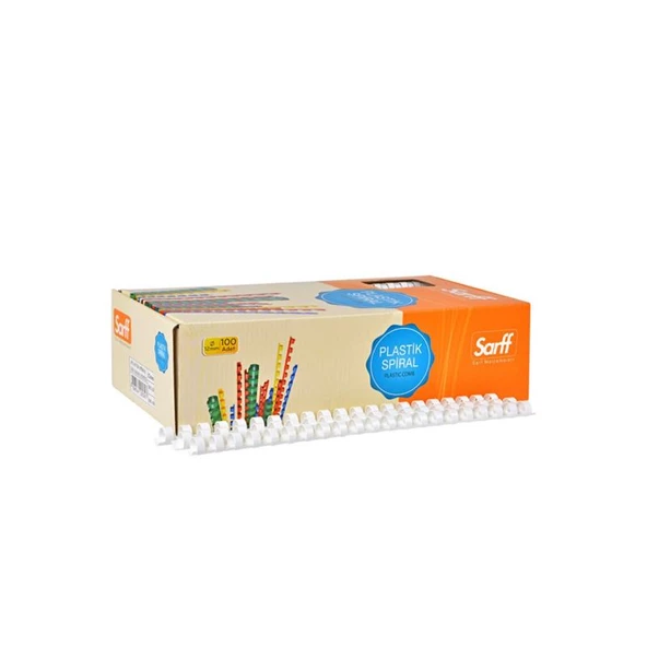 SARFF 12MM BEYAZ PLASTİK SPİRAL KUTU - 100ADET