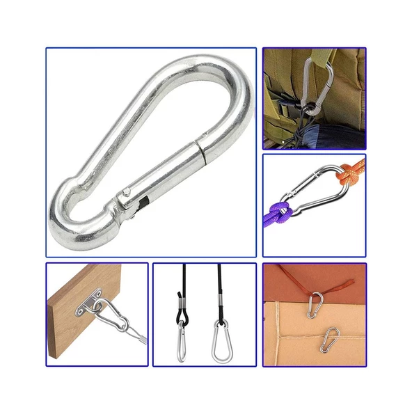 12 mm Karabina 1 Adet Yaylı Kanca - 3