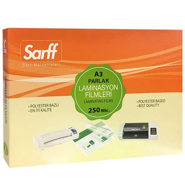 SARFF 250MIC LAMİNASYON FİLMLERİ - A3(426X303MM) - 50ADET - 2