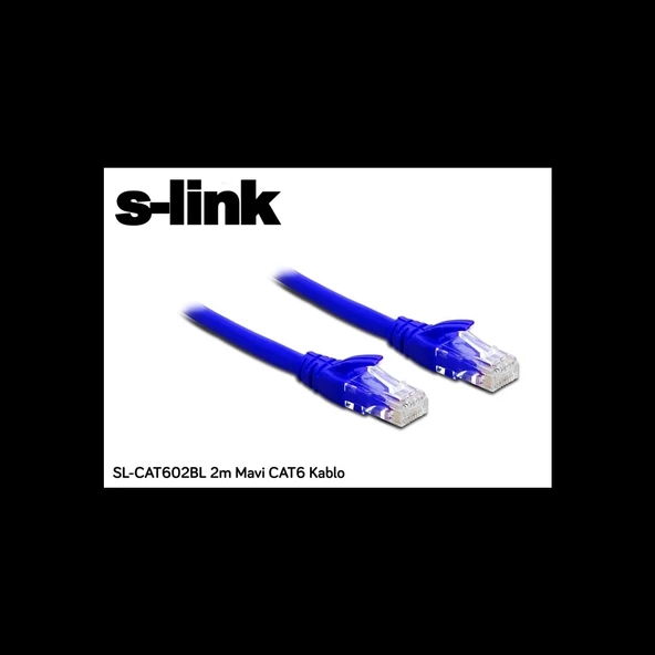 S-lınk Sl-cat602bl, Cat6, Patch, 2mt, Kablo (mavi)