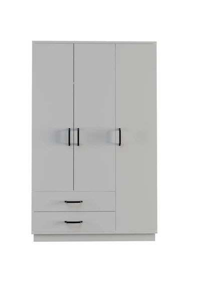 Evdemo Erna 3 Kapak 2 Çekmeceli Gardırop Beyaz - 5