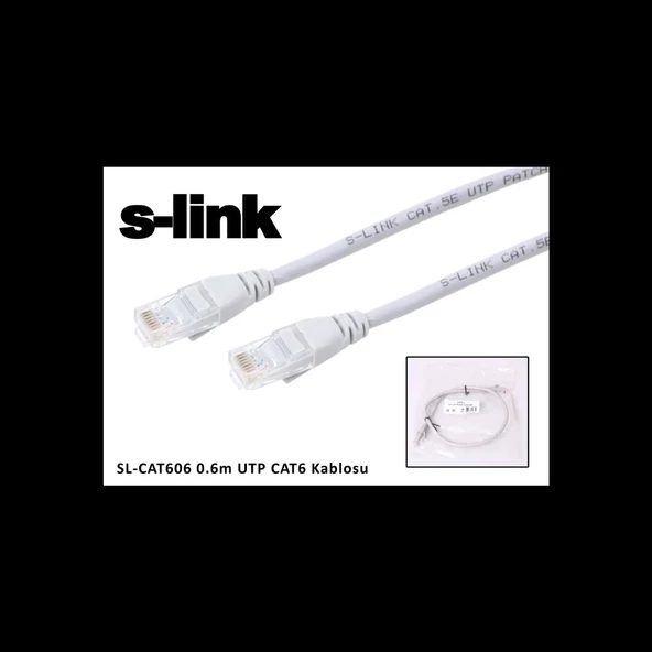 S-lınk Sl-cat606 Cat6 Patch 60cm Kablo (gri)