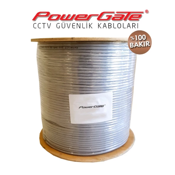 Powergate Vıa 250mt, 2+1 (2x0,22+0,22) %100 Bakır, Cctv Güvenlik Kablosu