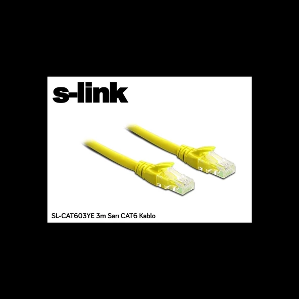 S-lınk Sl-cat603ye, Cat6, Patch, 3mt, Kablo (sarı)