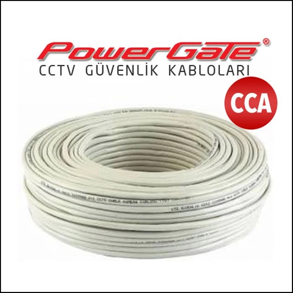 Powergate Cell 100mt, 2+1 (2x0,22+0,25) Cca,  Cctv Güvenlik Kablosu