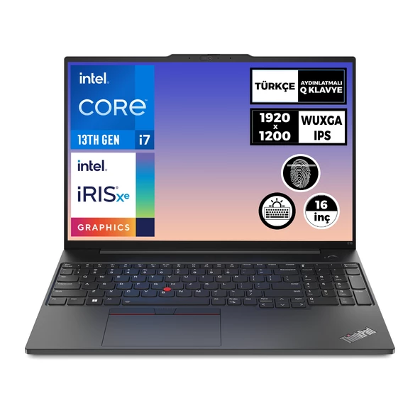 Lenovo ThinkPad E16 G1 İ7-1355U 16GB 512GB SSD 16" WUXGA W11P Taşınabilir Bilgisayar 21JN004WTX