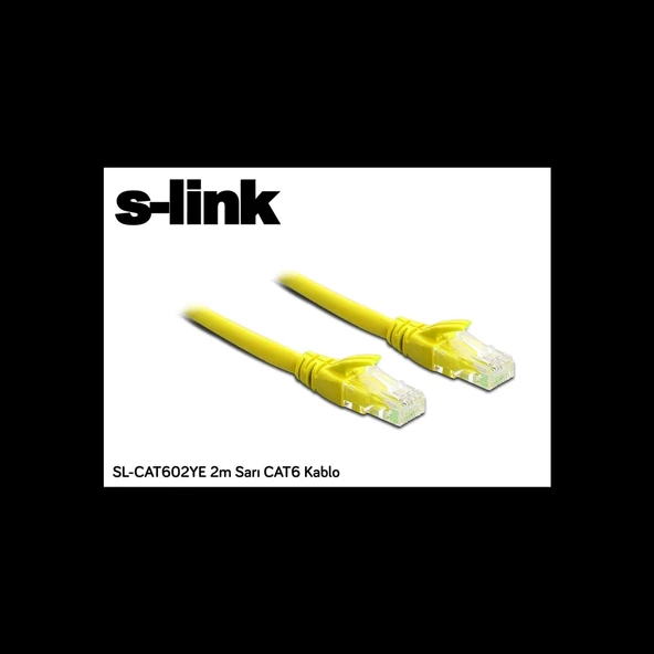 S-lınk Sl-cat602ye, Cat6, Patch, 2mt, Kablo (sarı)