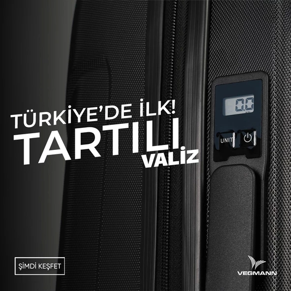 Vegmann Tartılı Scadel Antrasit 3 lü Valiz Seti - 3