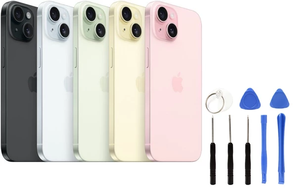 Apple İphone 15 Arka Kapak +B7000 Yapıştırıcı+Tamir Seti ürün görseli