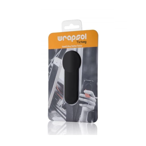 Wrapsol Tictong Pratik Araç Telefon Tutucu ve Telefon Standı Siyah - 4
