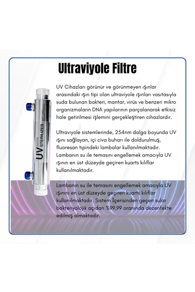 Ultraviyole (UV) Filtreli 11 Aşamalı Su Arıtma Cihazı - Resim 6
