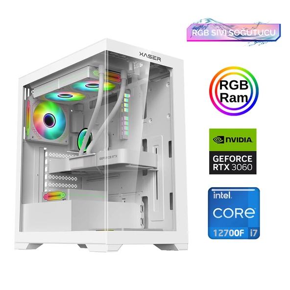 Xaser Xsr895 i7 12700F 16GB Ram 512GB M.2 NVMe SSD 12GB RTX3060 23.8" 180Hz Curved Oyuncu Bilgisayarı - 2