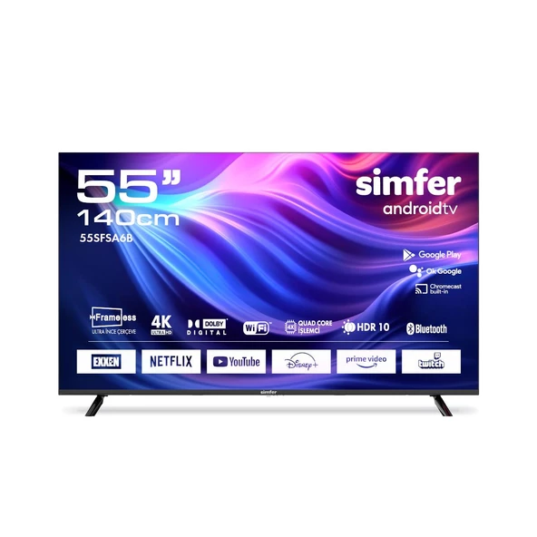 Simfer 55SFSA6B 140 Ekran 55 " Android LED 4K UHD Televizyon