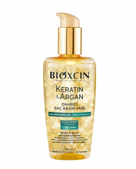 Bioxcin Keratin & Argan Onarıcı Saç Bakım Yağı 150 Ml - Yıpranmış Ve Hasar Görmüş Saçlar