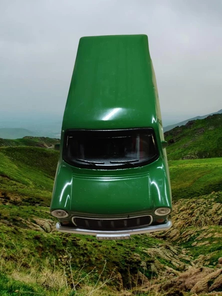 Nostaljik Metal Çek Bırak Ford Sesli ve Işıklı Minibüs Yeşil ( 1/36 Ölçek ) - 4