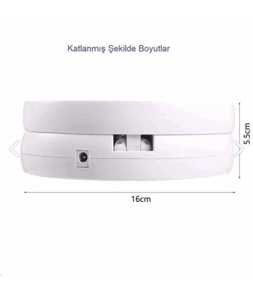 Çift Taraflı Katlanabilir Ledli Makyaj Aynası - 8