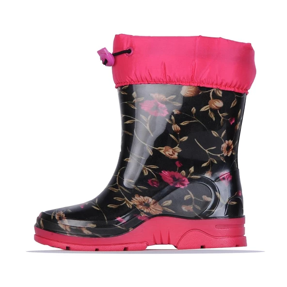 Arısan 227 Siyah Çiçekli Termal Kürklü Kışlık Kız Çocuk Çizme Bot - 3