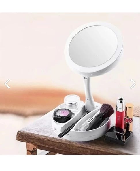 Çift Taraflı Katlanabilir Ledli Makyaj Aynası - 11