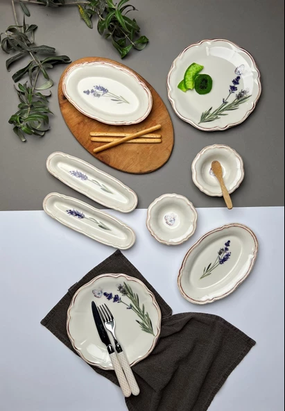 Tabak Evi Porselen Fulya Lavanta Kahvaltı Takımı 6 Kişilik 14 Parça - 5