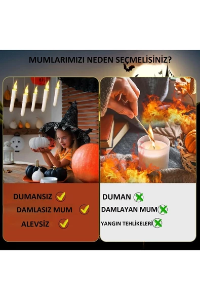 UmoTech   Dumansız Alevsiz Damlasız Led Mumlar Uzaktan Kumanda Seti Parlak Pilli Titreşimli Yangın Riski Yok - 5