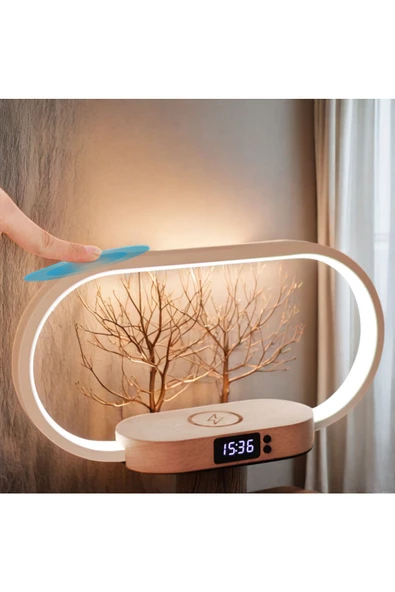 UmoTech Kablosuz Şarj Cihazı Gece Lambası Masa Lambası LED Masa Lambası Başucu 10W Kablosuz Şarj USB Type-C ürün görseli 1