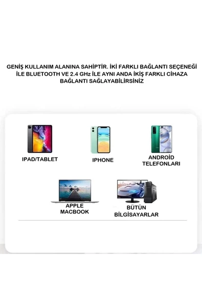 BGZ STORE   Kablosuz Bluetooth Şarjlı 2.4Ghz Mouse Tablet Telefon Pc Uyumlu- Sessiz Tıklama - 6
