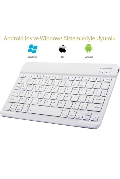 UmoTech   Bluetooth Klavye Telefon Tablet Bilgisayar Uyumlu Slim Şarjlı Kablosuz Klavye - 4