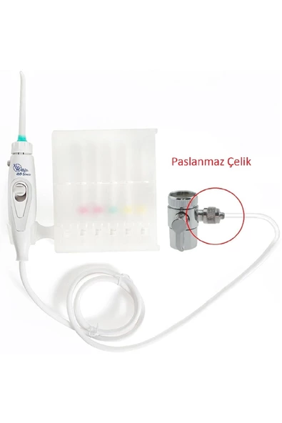 UmoTech   Profesyonel Ağız Duşu Pilsiz Ve Elektriksiz Duvar Askılıklı 6 Başlıklı Aile Boyu Irrigatör - 5
