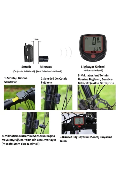 UmoTech   Profesyonel Bisiklet Hız Göstergesi Su Geçirmez Dijital Hız ve Mesafe Ölçer - Resim 3