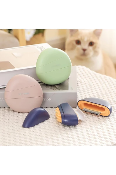 UmoTech 3’ü 1 Arada Taşınabilir Kedi Bakım Tarağı Temizleme Fırçalı, Masaj Etkili Tüy Dökme Önleyici Tarak ürün görseli 1